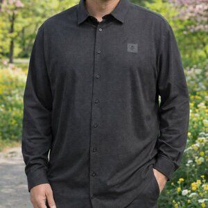 Alfatech by Alfani Mens 2XL Charcoal Long Sleeve Button Down NWT